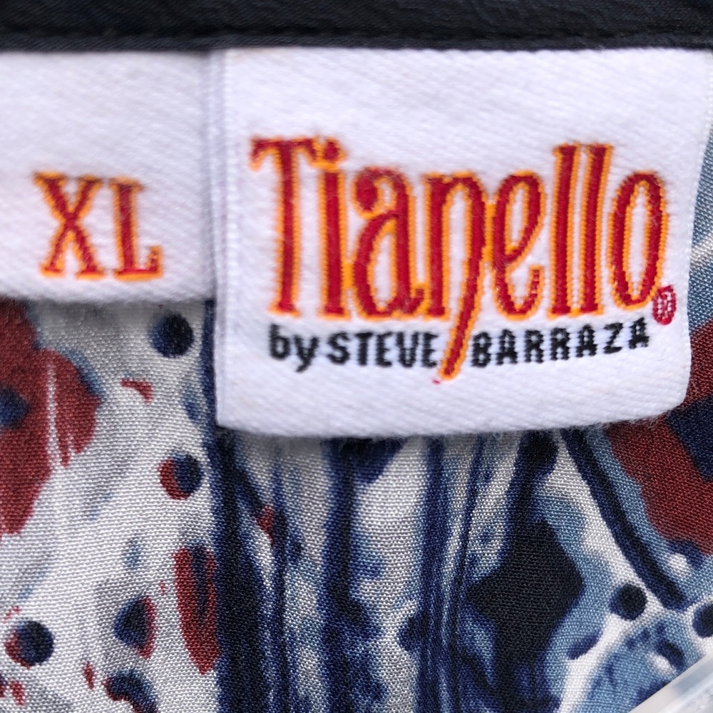 Tianello Navy and White Patterned Blouse - Picture 10 of 10